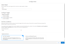 Screenshot: Configure Start dialog for a Flow with the options described in the step